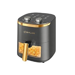 Fritadeira Sem Óleo Qylar FRY Lux QY-0612 1400W 220V 6L - Preto e Dourado