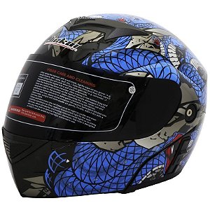 Capacete para Moto Jiekai JK-111 Azul Escuro - (Viseira Escura)