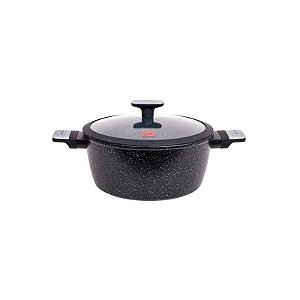 Panela Funda Giratória Ucc Life de 26 cm Em Granito Preto