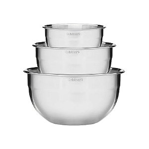 Conjunto de Tigelas de Mistura Cuisinart CTG-00-SMBSB em Aço Inoxidável Preto - 3 Peças