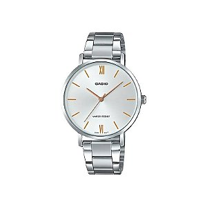 Relógio Casio LTP-VT01D-7BUDF Analógico Feminino - Prata/Branco