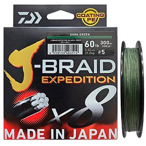 Carretilha Multifilamento Daiwa J-Braid Expedition X8 0.32mm 60lb 300m