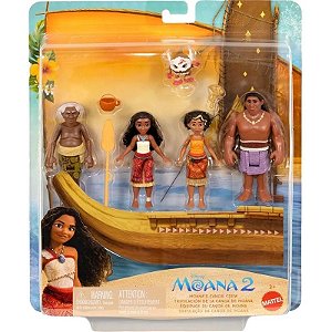 Bonecos A Tripulação da Canoa de Moana Disney Moana 2 Mattel - JBT53
