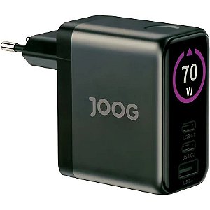 Carregador de Parede Joog PD Charger VC70A 70W UltraFast USB-A + 2 portas USB-C