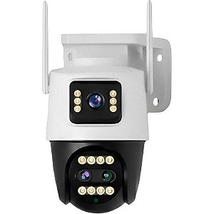 Câmera de Segurança Satélite A-CAM8012D 9MP Wi-Fi - Branco/Preto