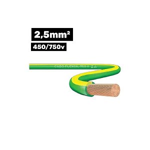Cabo Flexsil 450/750V 1*2.5MM 100M Verde/Amarelo