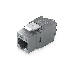 Conector Acoplador CAT6A Cinza Ui. UACC-KEYSTONE-JACK-C6A