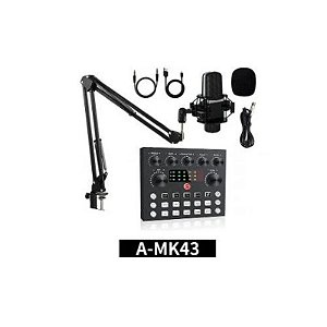 Microfone Satellite A-MK43 + Mesa de Som + Suporte