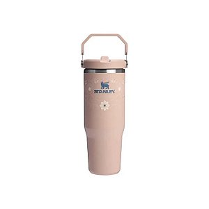 Copo Térmico Stanley The Iceflow Flip Straw Tumbler 10-12043-1007 - 887ML - com Bico - Pink Dusk Stitch