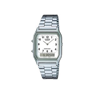 Relógio Casio Vintage AQ-230GA-7BMQ Analógico/Digital Unissex Prata