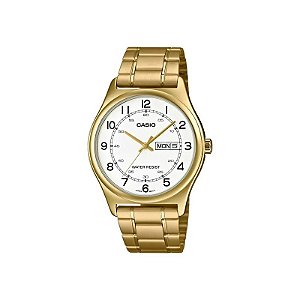 Relógio Casio MTP-V006G-7BUDF Analógico Masculino - Branco/Dourado