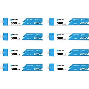 Bateria Betafpv BT2.0 1S 300 mAh 30C Versão 2022 (8 peças)