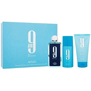 Kit Perfume Afnan 9AM Dive EDP 100mL + Gel de Banho + Desodorante 2 de 150mL - Unissex