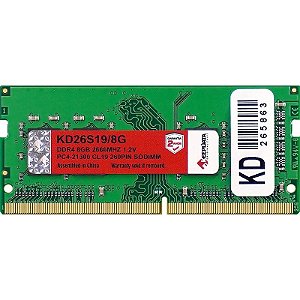 Memória para Notebook 8GB Keepdata DDR4 2666MHz KD26S19/8G