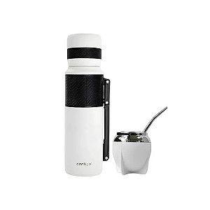 Kit Térmico Contigo 2.0 1.18L + Cuia + Bomba - Branco