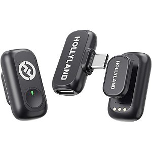 Microfone sem fio Hollyland Lark A1 Mini Duo USB-C - Cinza Espacial