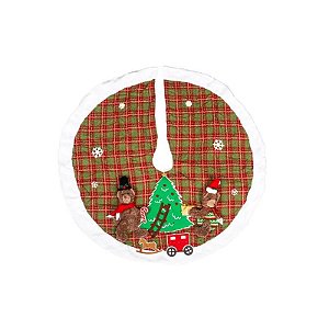 Saia para Árvore de Natal com Design de Trem, Ursos e Árvore Decorada 1,20M
