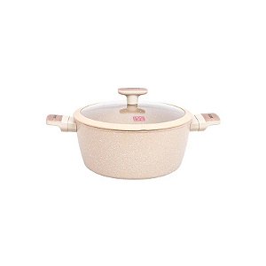 Caçarola Funda Giratória Ucc Life de 28 cm, Granito Bege.
