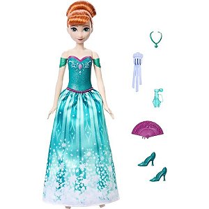 Boneca Anna Frozen Disney Spin & Surpresa Mattel - JBG60