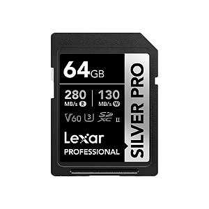 Cartão de Memória SD Lexar Professional Silver Pro 280 MB/s-130 MB/s C10 64GB (LSDSIPR064G-BNNNG)