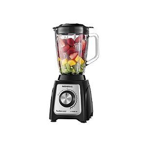 Liquidificador Mondial L-1400-Gi Turbo Inox 110V de 2.2L - Preto/Prata