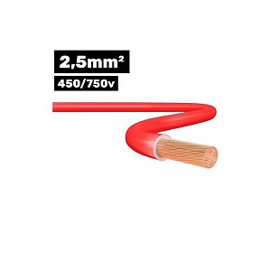 Cabo Flexsil 450/750V 1x2,5 mm 100 m Vermelho