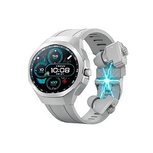 Smartwatch G-Tide R9 Edge - Bluetooth - À Prova D’Água - com Pulseiras Extra - Prateado