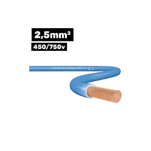 Cabo Flexsil 450/750V 1x2,5MM 100M Azul