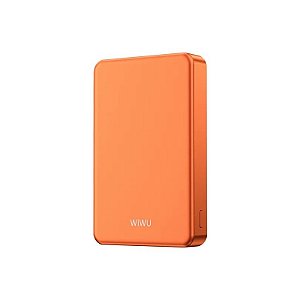 Carregador Portátil Magnético Ultrafino Wiwu P15-1 de 10000 Mah - Laranja