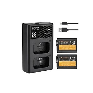 Kit K&F NP-FW50 2 Baterias + Carregador 28.0015