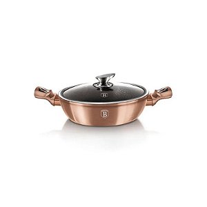 Panel Berlinger Haus Antiaderente com Tampa 28CM Rosa Ouro