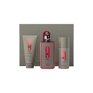 Kit Afnan 9PM Rebel - Perfume + Spray Corporal + Gel de Banho Corporal - Masculino - 100ML + 150ML + 150ML