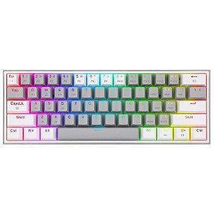 Teclado Gamer Redragon K616-RGB FIZZ PRO Cinza/Branco (Inglês - 3 Modos)