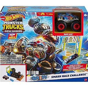 Foguete Hot Wheels Smash Race Challenge Monster Trucks Arena Smashers Mattel - HNB89