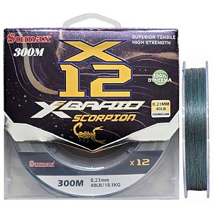 Linha Multifilamento Sumax Scorpion Braid X12 0,23mm 40lb 300m