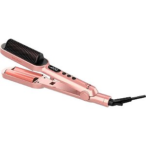 Modelador e Ondulador de Cabelo GA.MA 2 em 1 Waver e Brush Keration Bivolt - Rosa