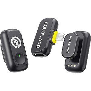 Microfone sem fio Hollyland Lark A1 Mini Duo Lightning - Cinza Espacial