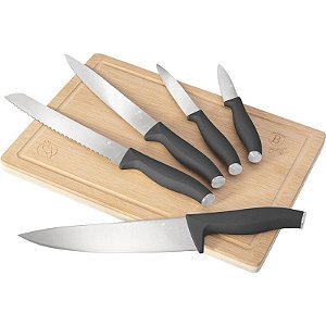 Jogo de Facas Berlinger Haus com Tábua de Corte em Bambu - BH-2961 (6 Peças)