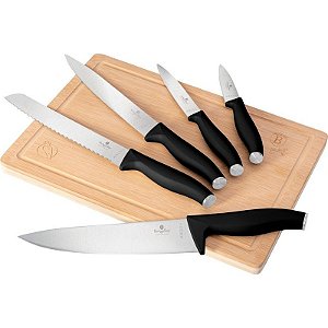 Jogo de Facas Berlinger Haus com Tábua de Corte de Bambu - BH-2964 (6 Peças)