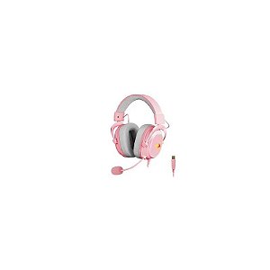 Fone Gamer Redragon H510P-RGB Zeus X RGB / com Fio - Rosa