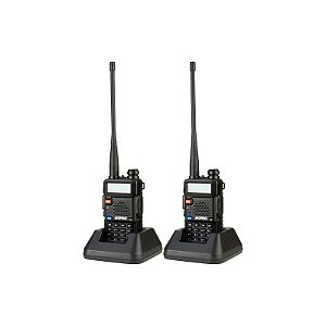 Walkie Talkie Baofeng UV-5R Kit - Banda Dupla - 5W - 128 Canais - Preto