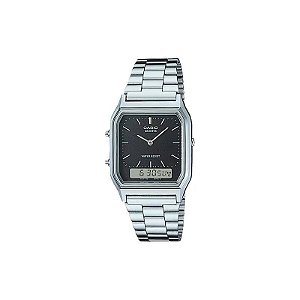 Relógio Casio Vintage AQ-230A-1DMQ Analógico/Digital Unissex - Prata/Preto