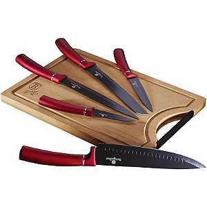 Jogo de Facas Berlinger Haus com Tábua de Corte de Bambu - BH-2552AN (6 Peças)