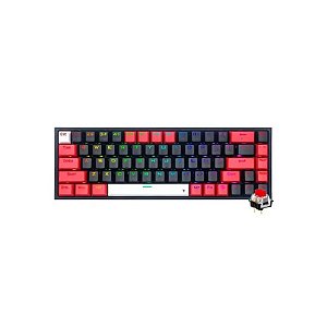 Teclado Mecânico Redragon K631RGB-Pro-BR Castor Preto/Vermelho/Branco