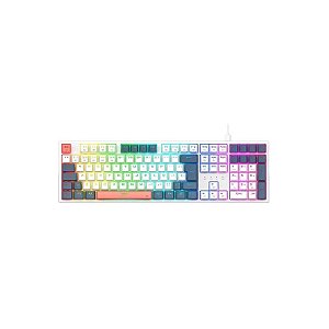 Teclado Gamer Redragon K668WBO RGB Trundle com Fio - Branco