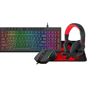 Kit Gamer Redragon Essentials S149 4 em 1 Preto