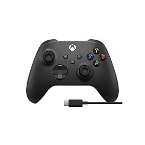 Controle Sem Fio Microsoft Xbox Series X/S + Cabo USB-C Preto