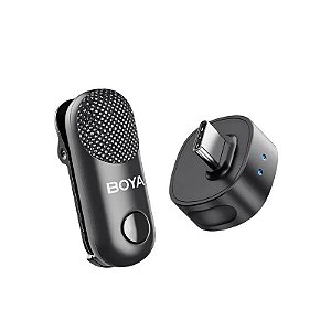Microfone Sem Fio Boya MAGIC-08 USB-C - Preto (1TX+1RX) (Sem Estojo de Carga)