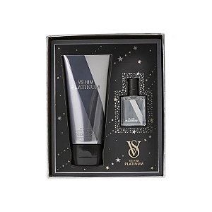 Kit Victoria's Secret Loção Corporal Him Platinum 100ML + Perfume Edp 7.5ML - Masculino 2 Peças