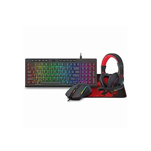 Teclado Redragon + Kit S148 Eng 4 Em 1 Mouse + Fone de Ouvido + Mousepad